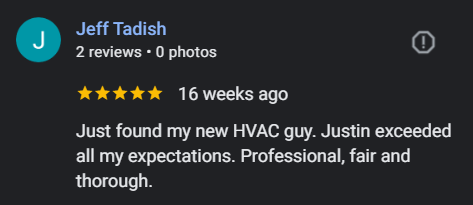 Google review screenshot for same-day service