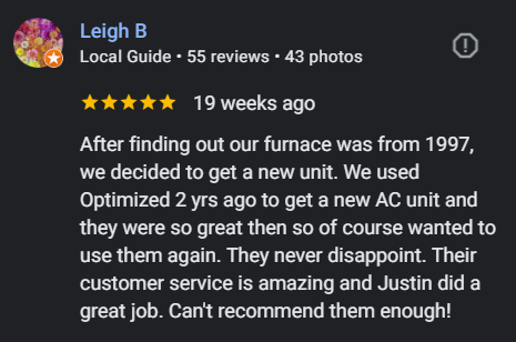 Google review screenshot praising honest pricing