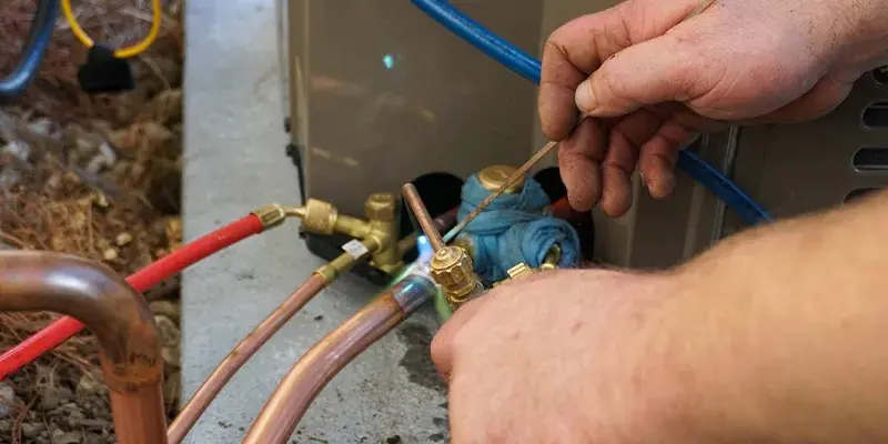 closeup brazing AC
